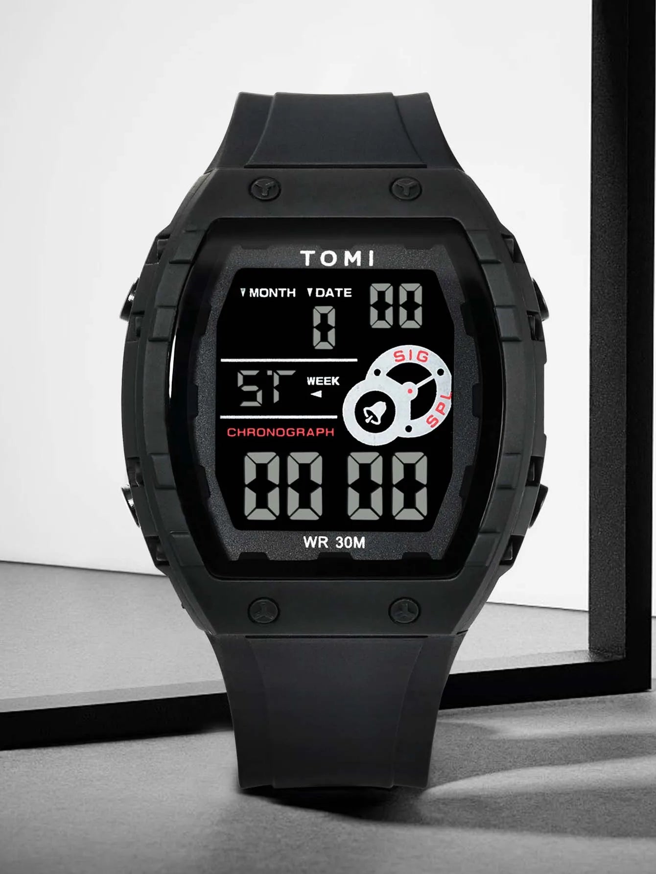 TOMI Esporte Masculino Multi funcional Relógio Esportivo Ao Ar Livre À Prova D 'Água Data Luminosa LED Digital Estudante Relógio Eletrônico