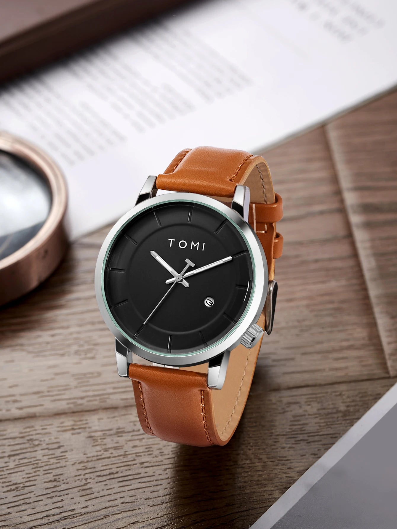 TOMI Relógio Masculino de Luxo Moda Original Marca Negócios Relógio de Quartzo Masculino
