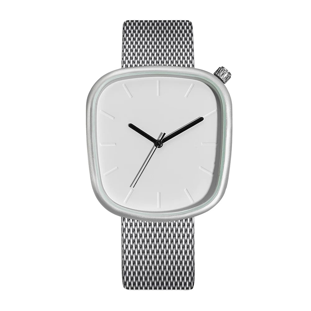 TOMI Relógio Minimalista Masculino Moda Versátil Relógio Quadrado Masculino e Feminino Escala Preto e Branco Relógio de Quartzo Premium