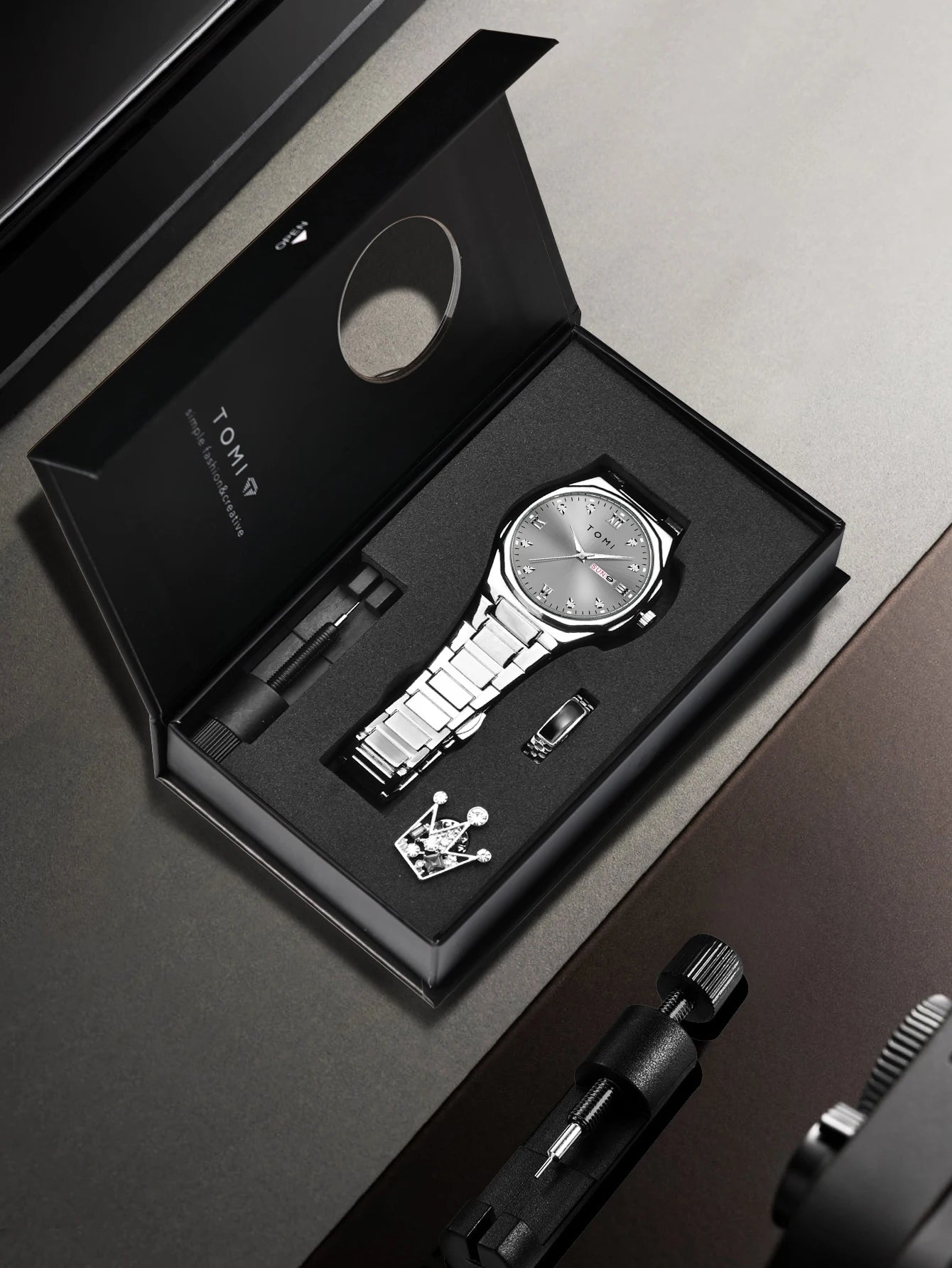 Relógio masculino TOMI moda minimalista luxuoso relógio de pulso masculino relógio de quartzo