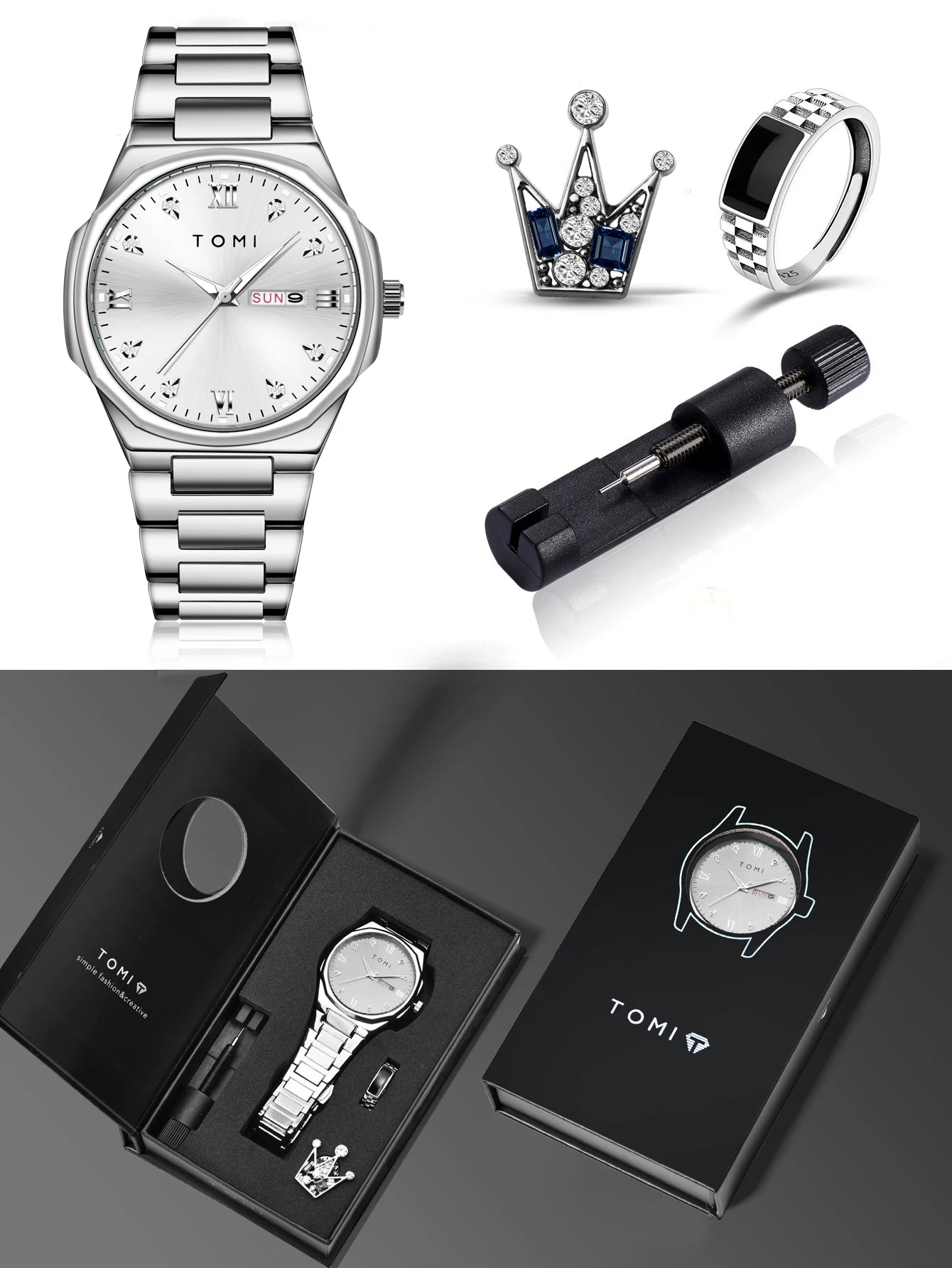 Relógio masculino TOMI moda minimalista luxuoso relógio de pulso masculino relógio de quartzo