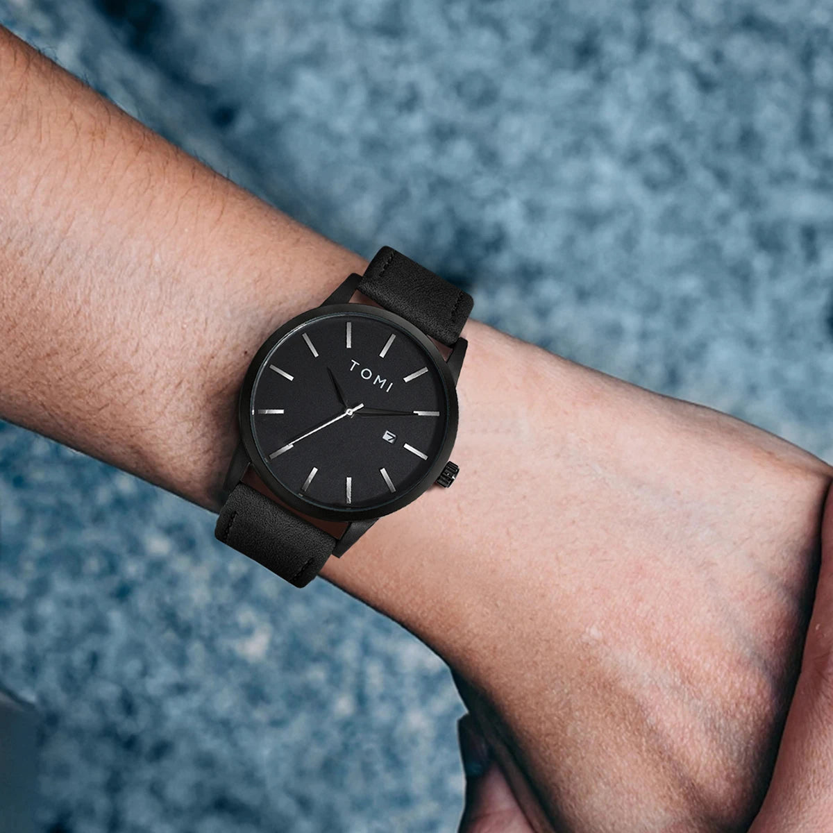 Relógio masculino da moda da marca TOMI luxuoso relógio de quartzo com design de mostrador de disco pequeno
