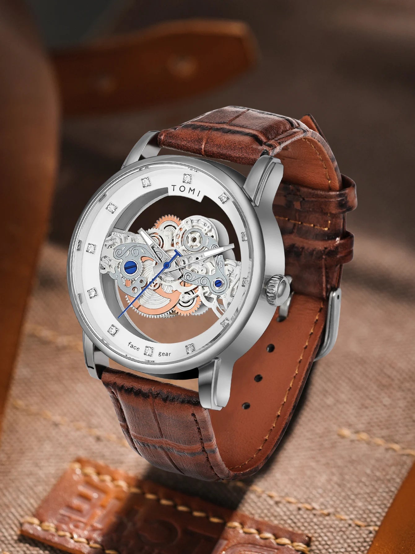 TOMI Novo relógio popular de luxo casual masculino e feminino relógio de quartzo com diamante oco