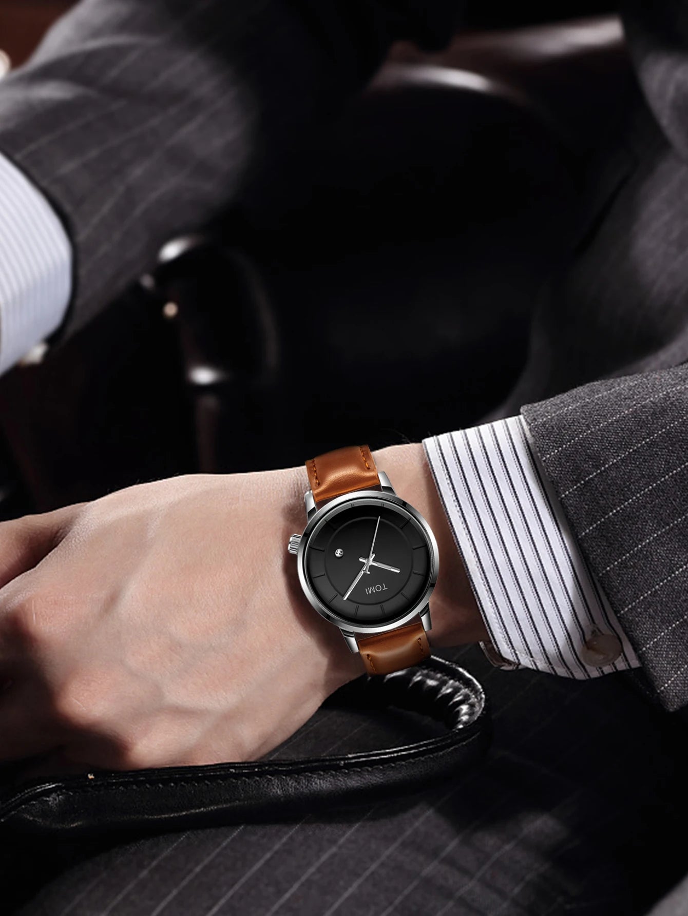 TOMI Relógio Masculino de Luxo Moda Original Marca Negócios Relógio de Quartzo Masculino