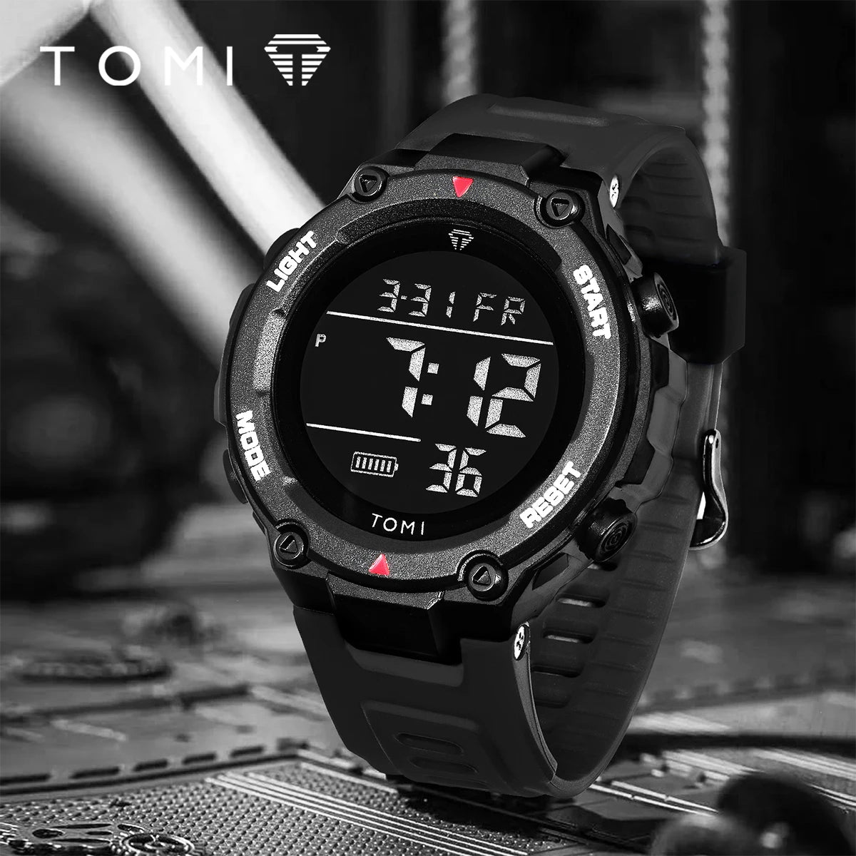 TOMI Relógio Digital Tático Militar Verde Preto 4 Botões Modos Esportivos À Prova de Choque À Prova D 'Água Caminhadas Ao Ar Livre