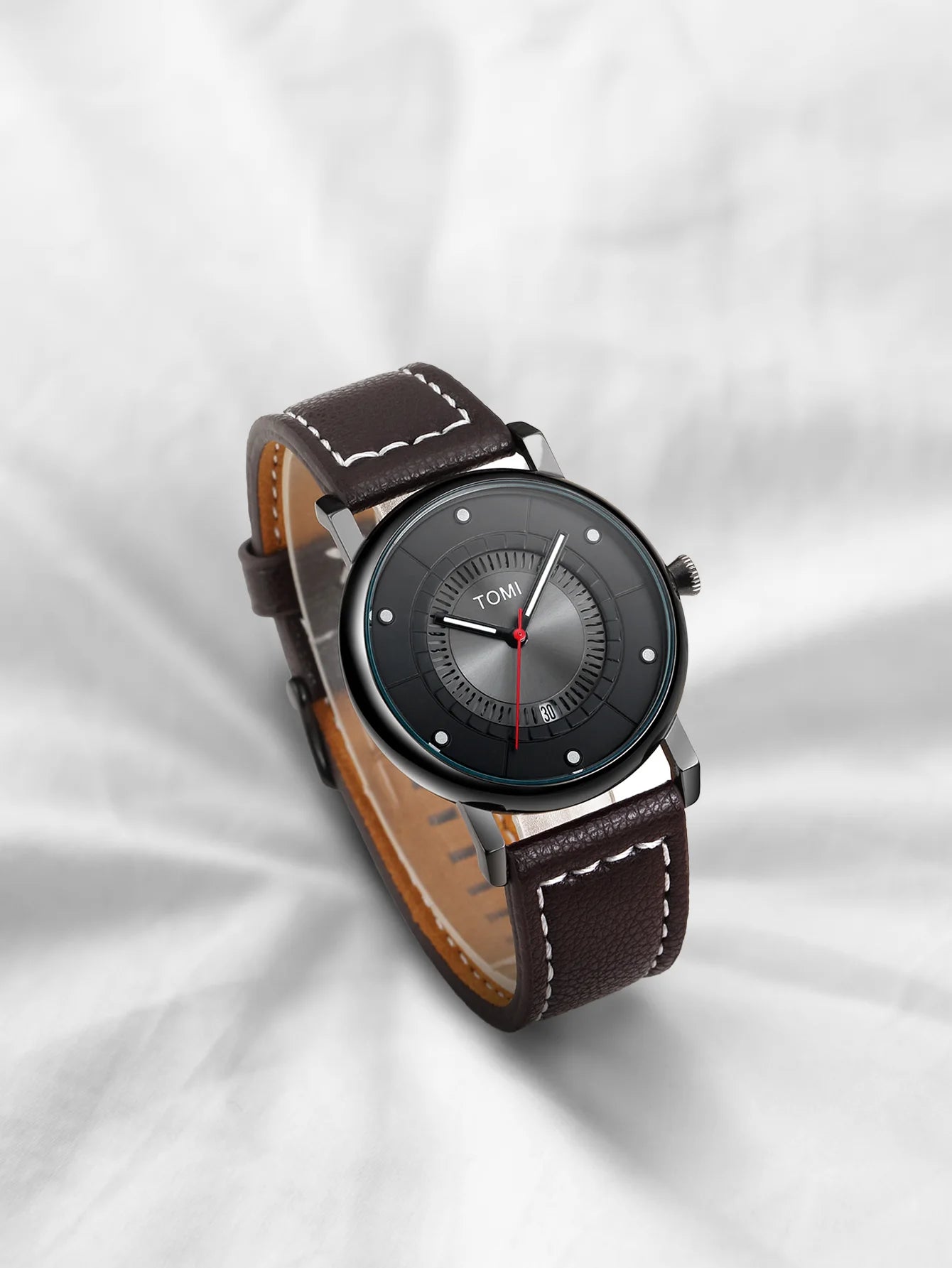 TOMI Relógio Masculino Minimalista Couro Preto Moda Minimalista Relógio de Quartzo Masculino Premium Business Quartz Watch