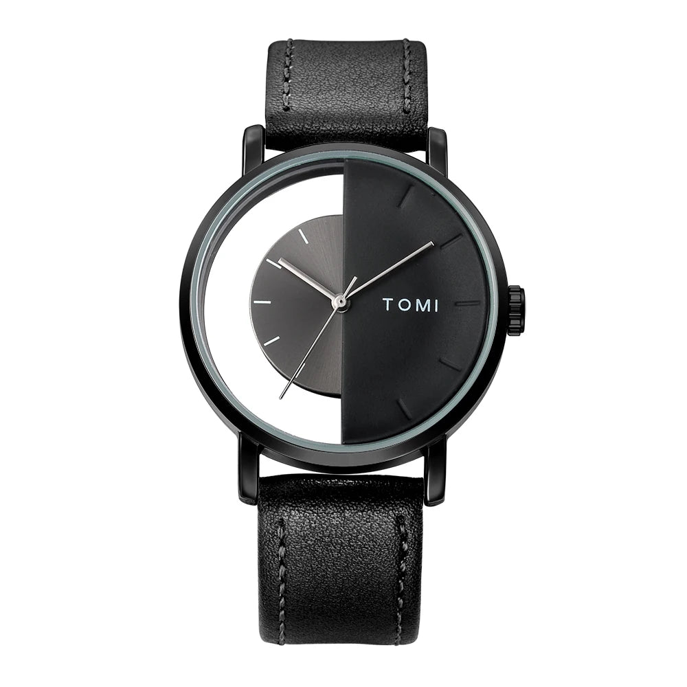 Relógio de quartzo com design oco simples da moda TOMI