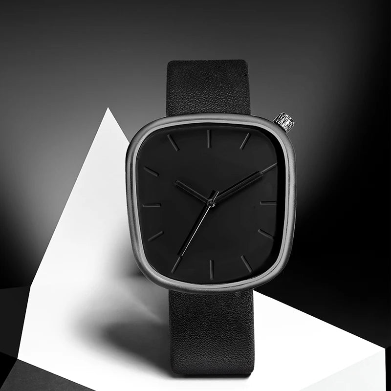 TOMI Relógio Minimalista Masculino Moda Versátil Relógio Quadrado Masculino e Feminino Escala Preto e Branco Relógio de Quartzo Premium