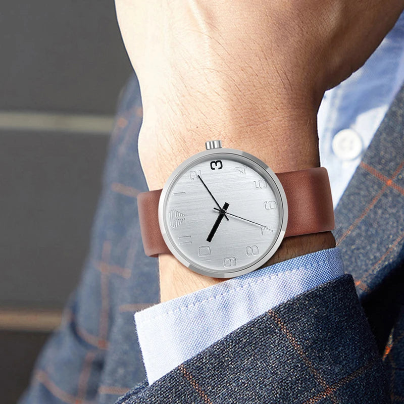 TOMI Relógio Masculino Luxo Cinto Marrom Relógio de Quartzo Masculino e Feminino Lazer Simples Relógio Masculino Presente