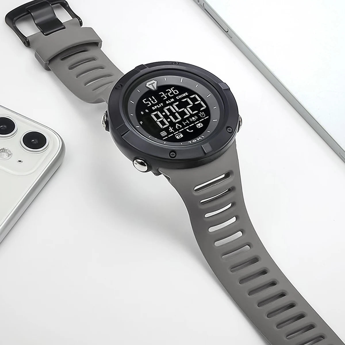 Relógio masculino TOMI Night Glow à prova d'água moda digital TPU material relógio esportivo