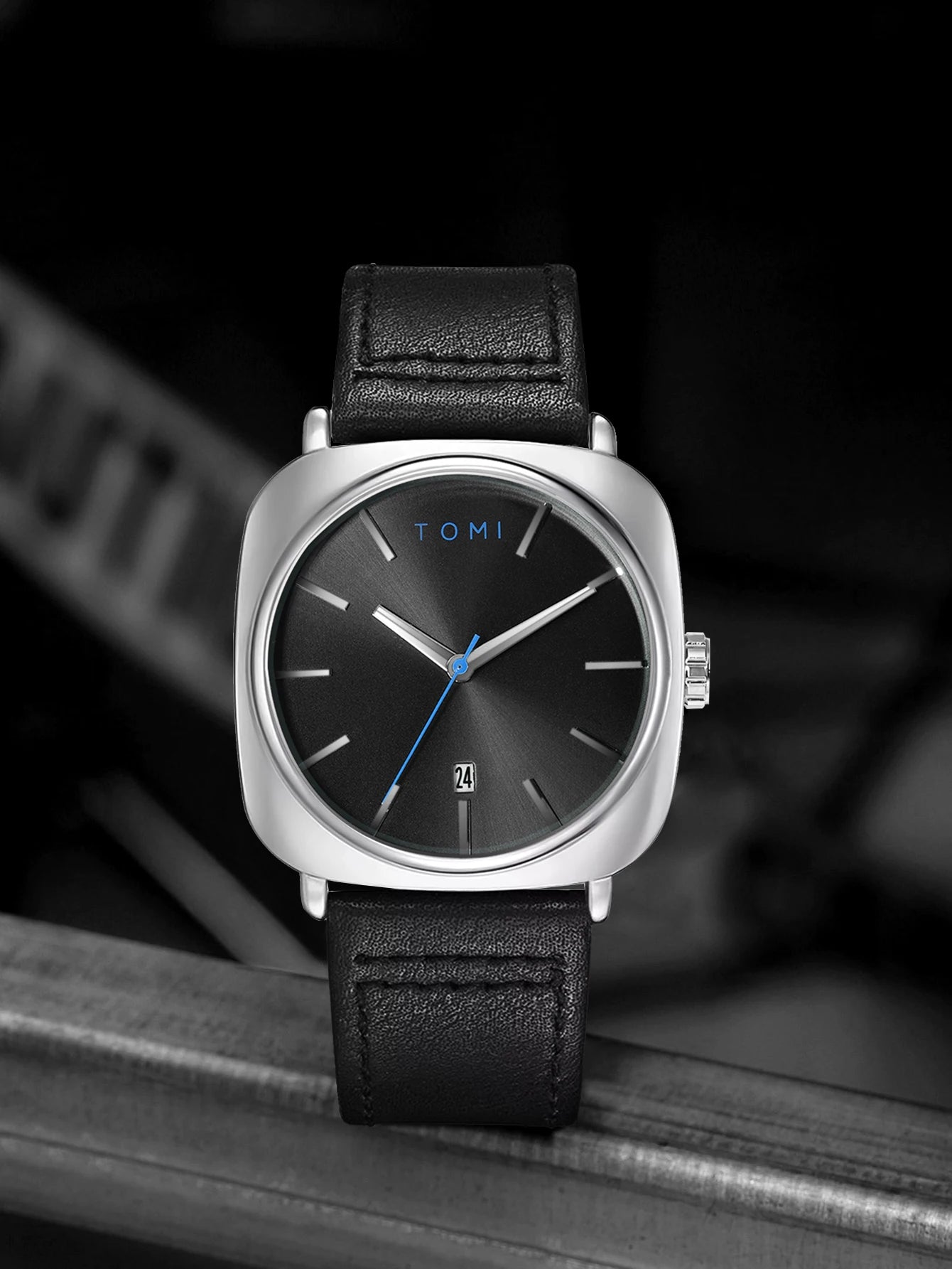 Tomi 2 pçs masculino casual moda relógio óculos conjunto de presente clássico simples caso quadrado relógio de quartzo masculino conjunto de presente reloj