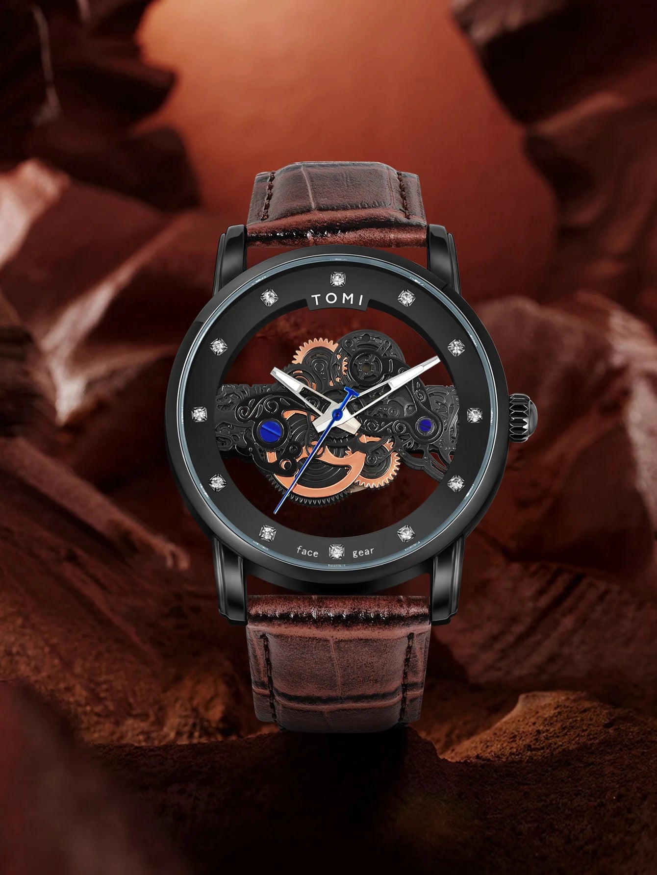 TOMI Novo relógio popular de luxo casual masculino e feminino relógio de quartzo com diamante oco