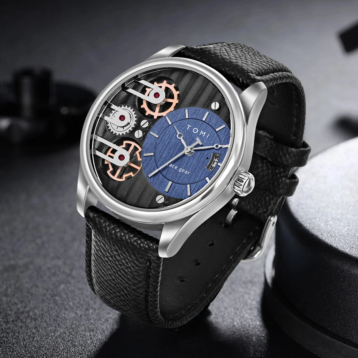 Relógio de quartzo de pulseira destacável TOMI masculino, conjunto combinado caixa presente, luxo e negócios simples, presente Festival