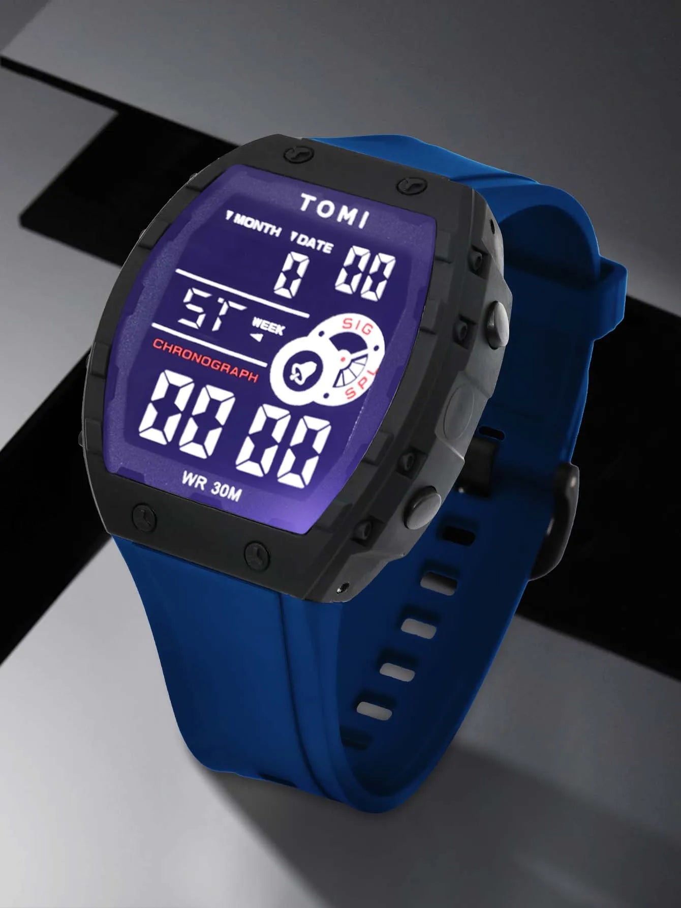 TOMI Esporte Masculino Multi funcional Relógio Esportivo Ao Ar Livre À Prova D 'Água Data Luminosa LED Digital Estudante Relógio Eletrônico