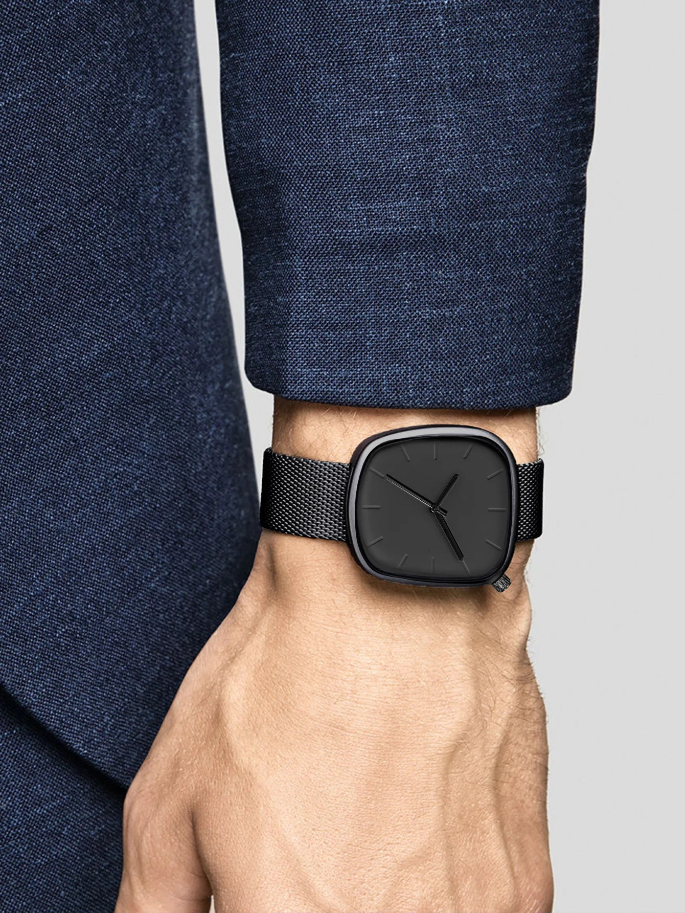 TOMI Relógio Minimalista Masculino Moda Versátil Relógio Quadrado Masculino e Feminino Escala Preto e Branco Relógio de Quartzo Premium