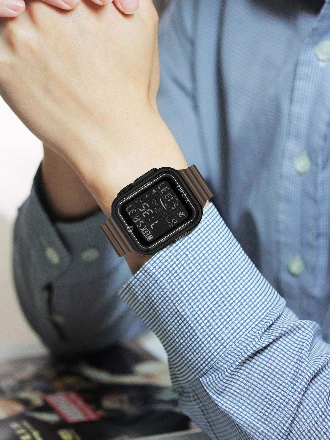 TOMI Pro Mens Smartwatch 1.86 '' AMOLED Tela Sensível Ao Toque Quadrado, Mostrador Obsidian, Data/Tempo/Semana Excluso Design Minimalista Elegante