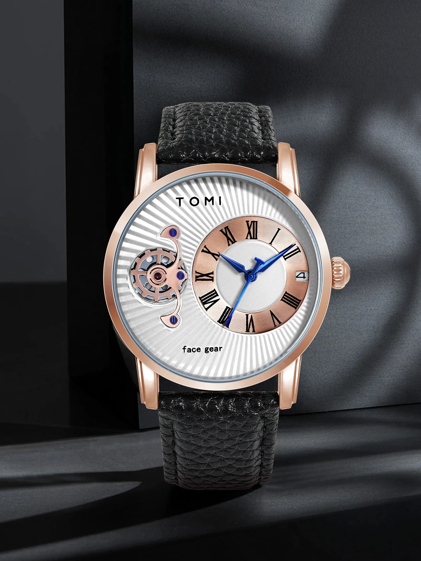 Tomi clássico minimalista relógio masculino presente conjunto de luxo negócios masculino versátil relógio de quartzo redondo grande mostrador relógio de quartzo presente