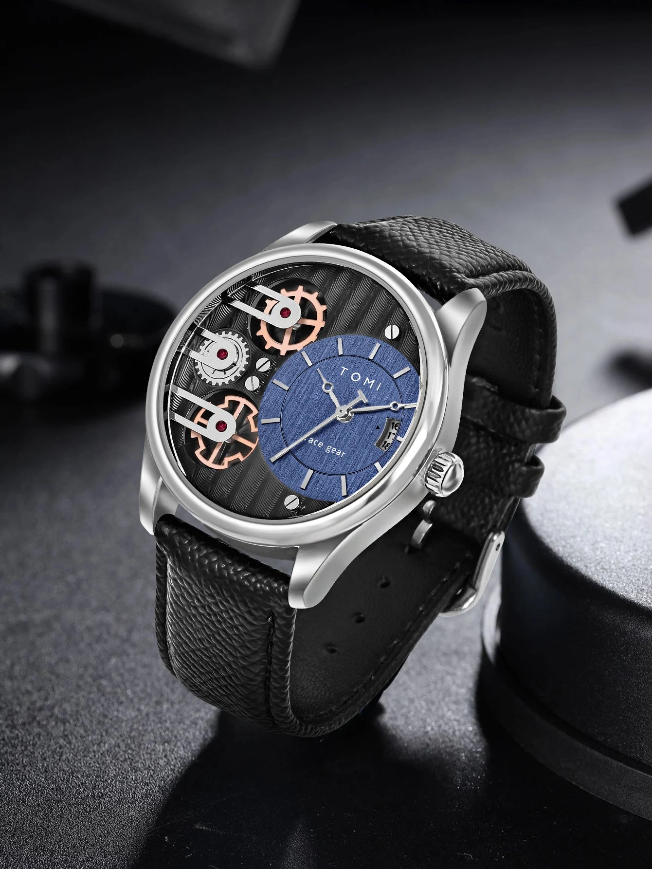 Relógio de quartzo de pulseira destacável TOMI masculino, conjunto combinado caixa presente, luxo e negócios simples, presente Festival
