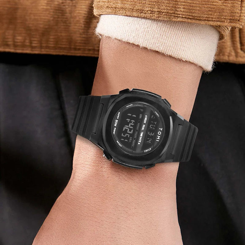 TOMI Moda Minimalista Relógio Digital Masculino e Feminino Data Esportes ao Ar Livre Relógio Eletrônico Estudante À Prova D 'Água