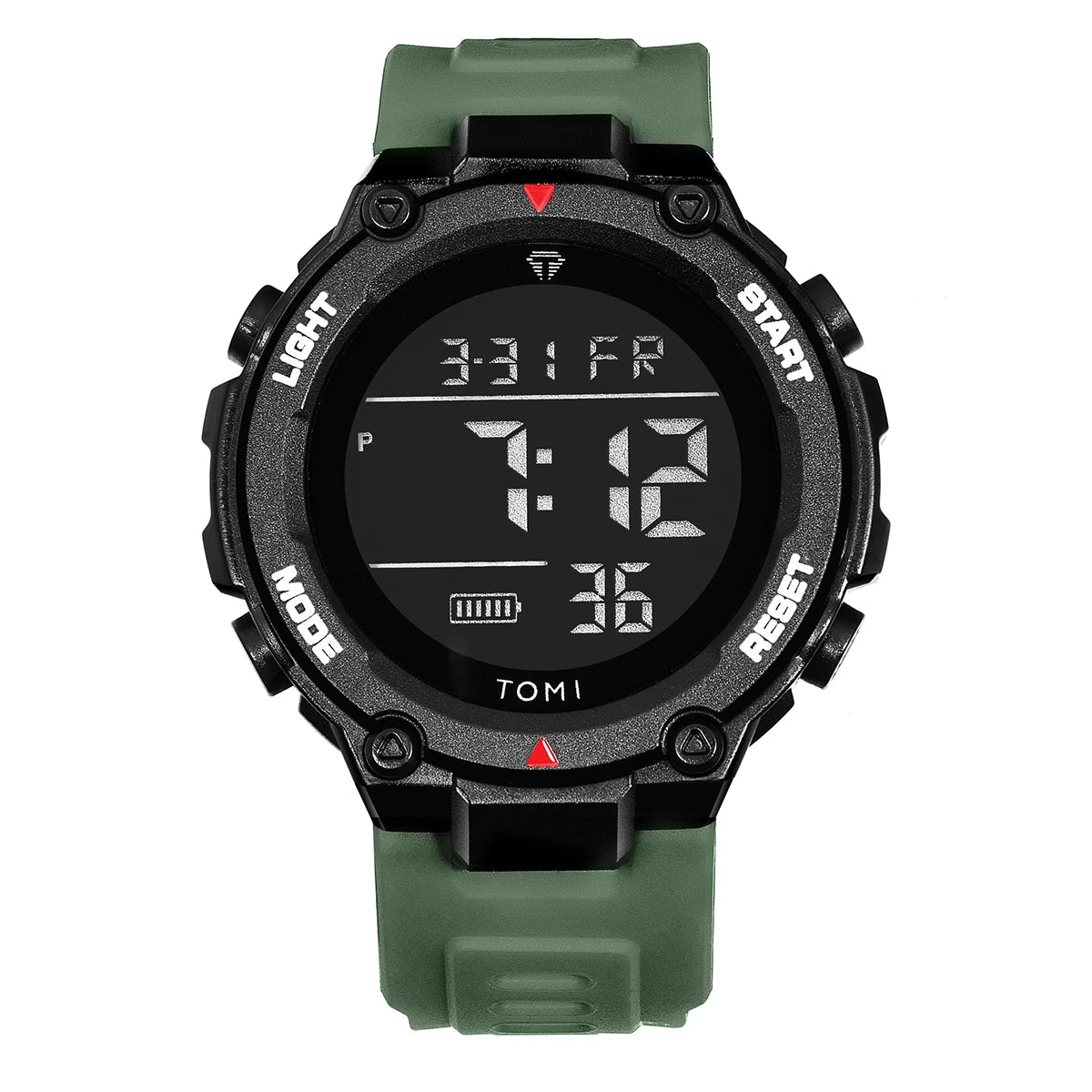 TOMI Relógio Digital Tático Militar Verde Preto 4 Botões Modos Esportivos À Prova de Choque À Prova D 'Água Caminhadas Ao Ar Livre