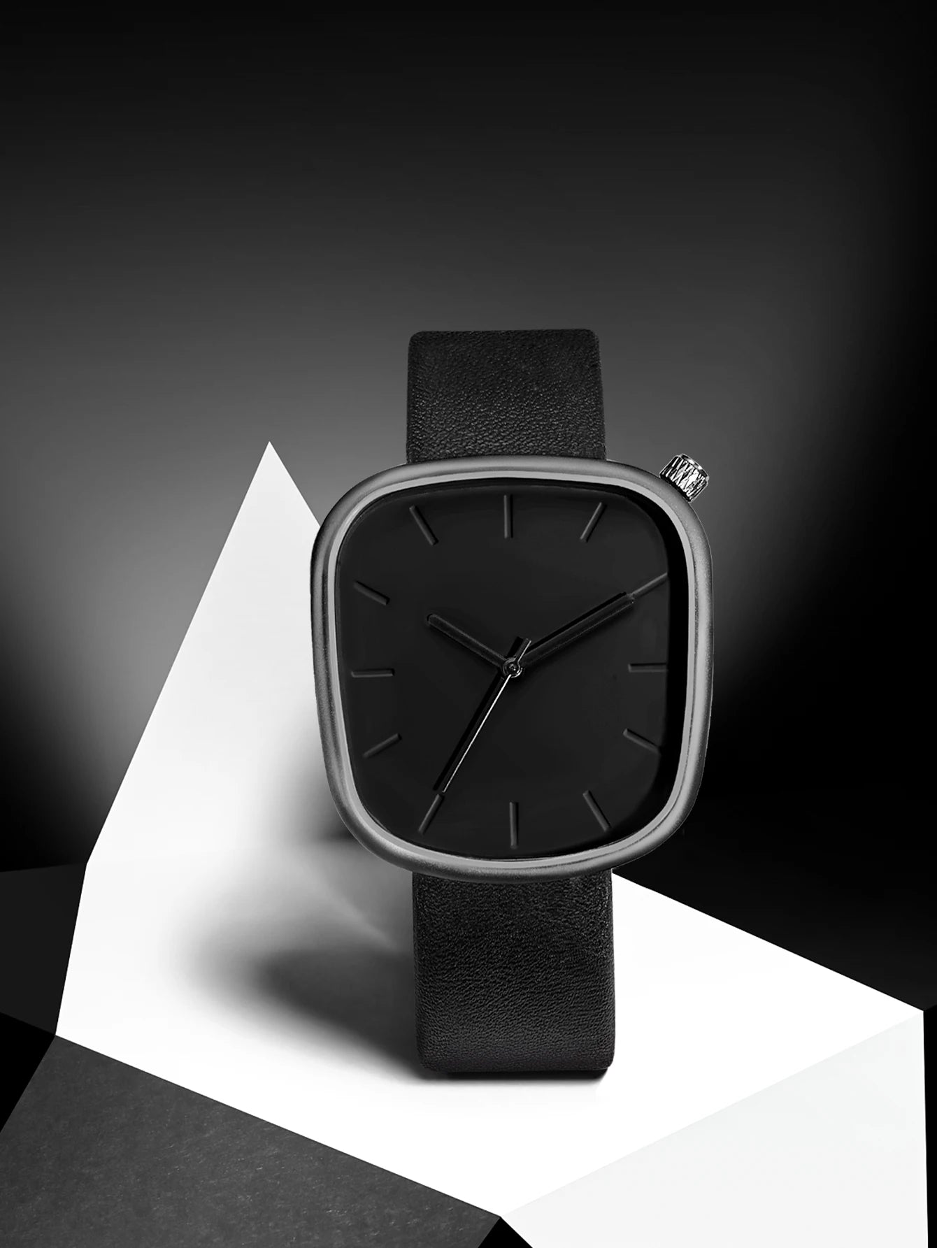 TOMI Relógio Minimalista Masculino Moda Versátil Relógio Quadrado Masculino e Feminino Escala Preto e Branco Relógio de Quartzo Premium