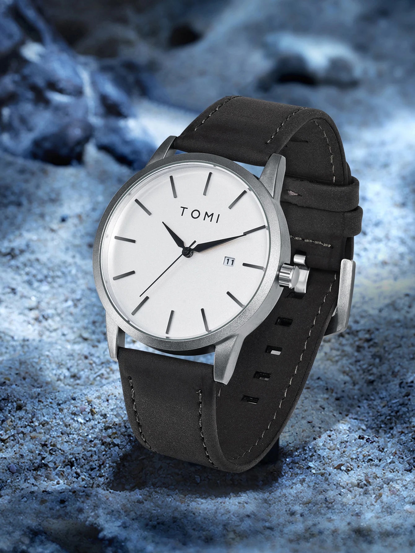 Relógio masculino da moda da marca TOMI luxuoso relógio de quartzo com design de mostrador de disco pequeno
