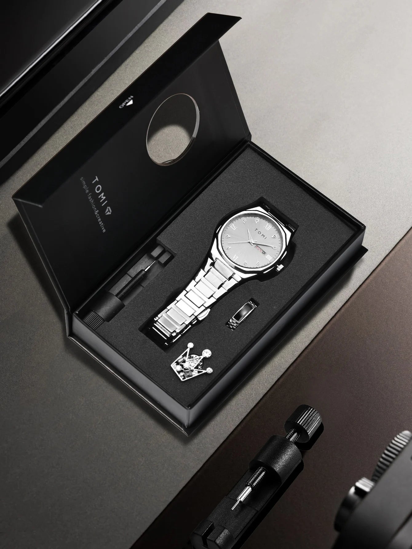 Relógio masculino TOMI moda minimalista luxuoso relógio de pulso masculino relógio de quartzo