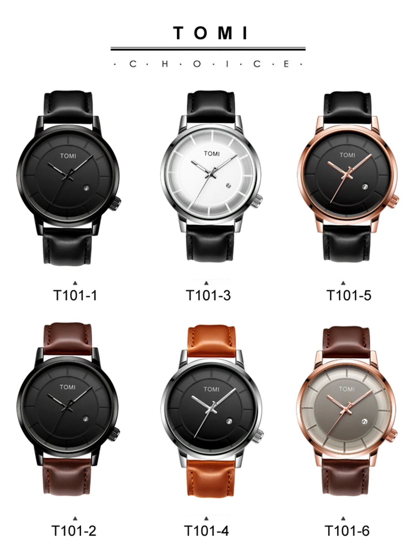 TOMI Relógio Masculino de Luxo Moda Original Marca Negócios Relógio de Quartzo Masculino