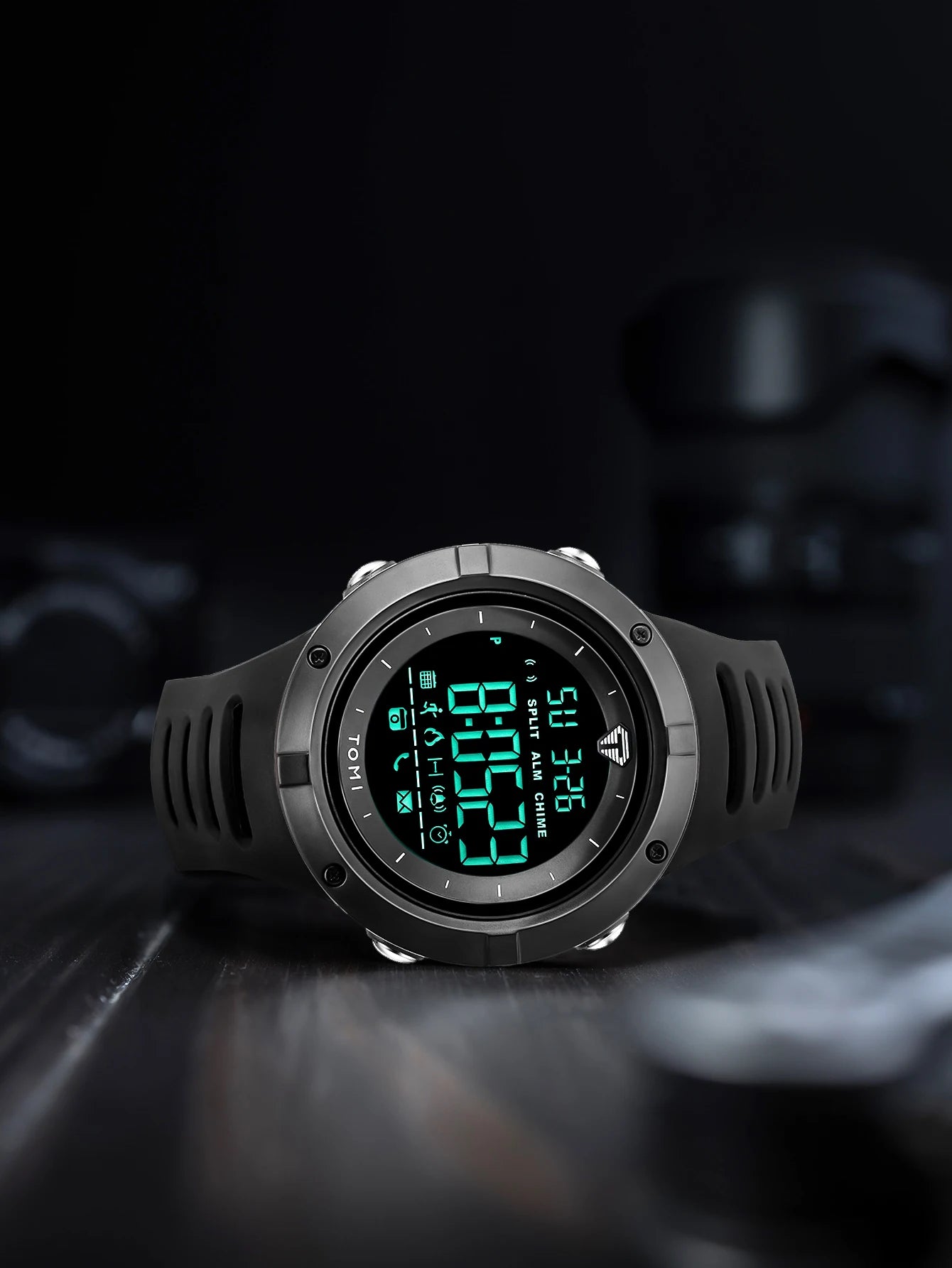 Relógio masculino TOMI Night Glow à prova d'água moda digital TPU material relógio esportivo