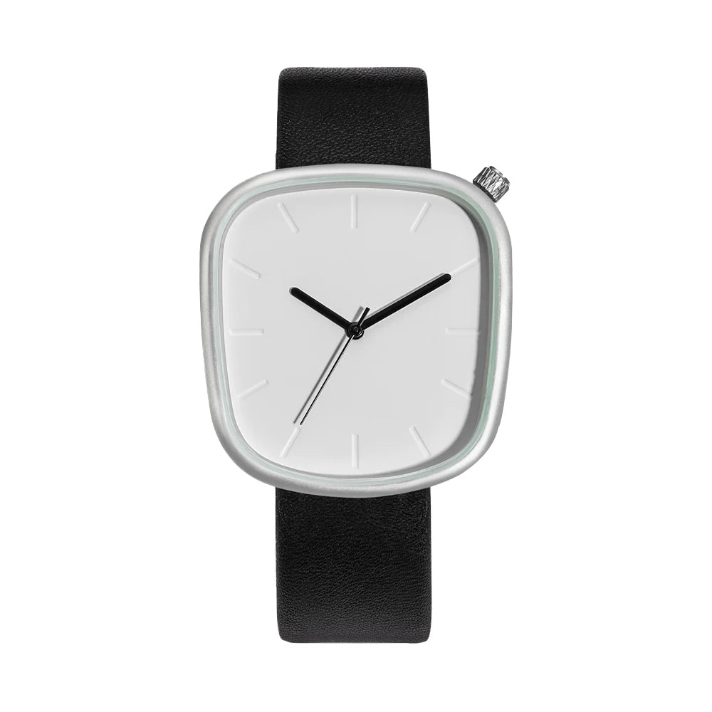 TOMI Relógio Minimalista Masculino Moda Versátil Relógio Quadrado Masculino e Feminino Escala Preto e Branco Relógio de Quartzo Premium