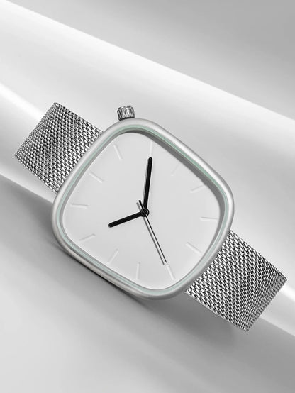 TOMI Relógio Minimalista Masculino Moda Versátil Relógio Quadrado Masculino e Feminino Escala Preto e Branco Relógio de Quartzo Premium
