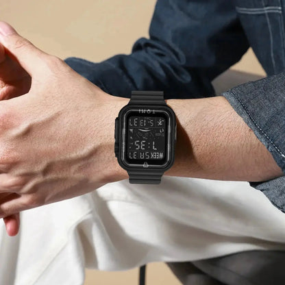 TOMI Pro Mens Smartwatch 1.86 '' AMOLED Tela Sensível Ao Toque Quadrado, Mostrador Obsidian, Data/Tempo/Semana Excluso Design Minimalista Elegante