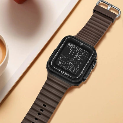 TOMI Pro Mens Smartwatch 1.86 '' AMOLED Tela Sensível Ao Toque Quadrado, Mostrador Obsidian, Data/Tempo/Semana Excluso Design Minimalista Elegante