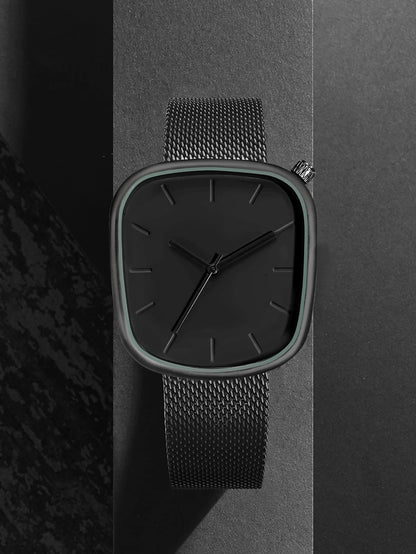 TOMI Relógio Minimalista Masculino Moda Versátil Relógio Quadrado Masculino e Feminino Escala Preto e Branco Relógio de Quartzo Premium
