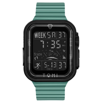 TOMI Pro Mens Smartwatch 1.86 '' AMOLED Tela Sensível Ao Toque Quadrado, Mostrador Obsidian, Data/Tempo/Semana Excluso Design Minimalista Elegante