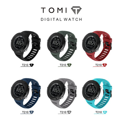 Relógio masculino TOMI Night Glow à prova d'água moda digital TPU material relógio esportivo