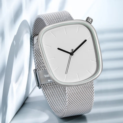 TOMI Relógio Minimalista Masculino Moda Versátil Relógio Quadrado Masculino e Feminino Escala Preto e Branco Relógio de Quartzo Premium