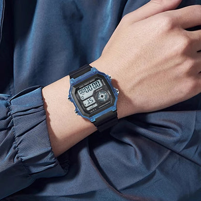 TOMI Transparente Cyberpunk Relógio Digital Edgy Square Estilo Esportivo Display LED Botões Multi-Função Moda Streetwear Pulseira