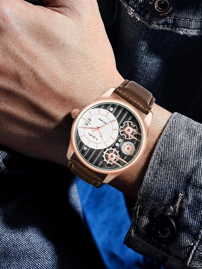 Relógio de quartzo de pulseira destacável TOMI masculino, conjunto combinado caixa presente, luxo e negócios simples, presente Festival
