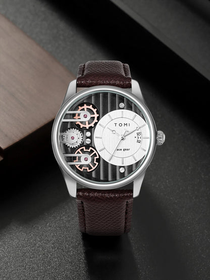 Relógio de quartzo de pulseira destacável TOMI masculino, conjunto combinado caixa presente, luxo e negócios simples, presente Festival
