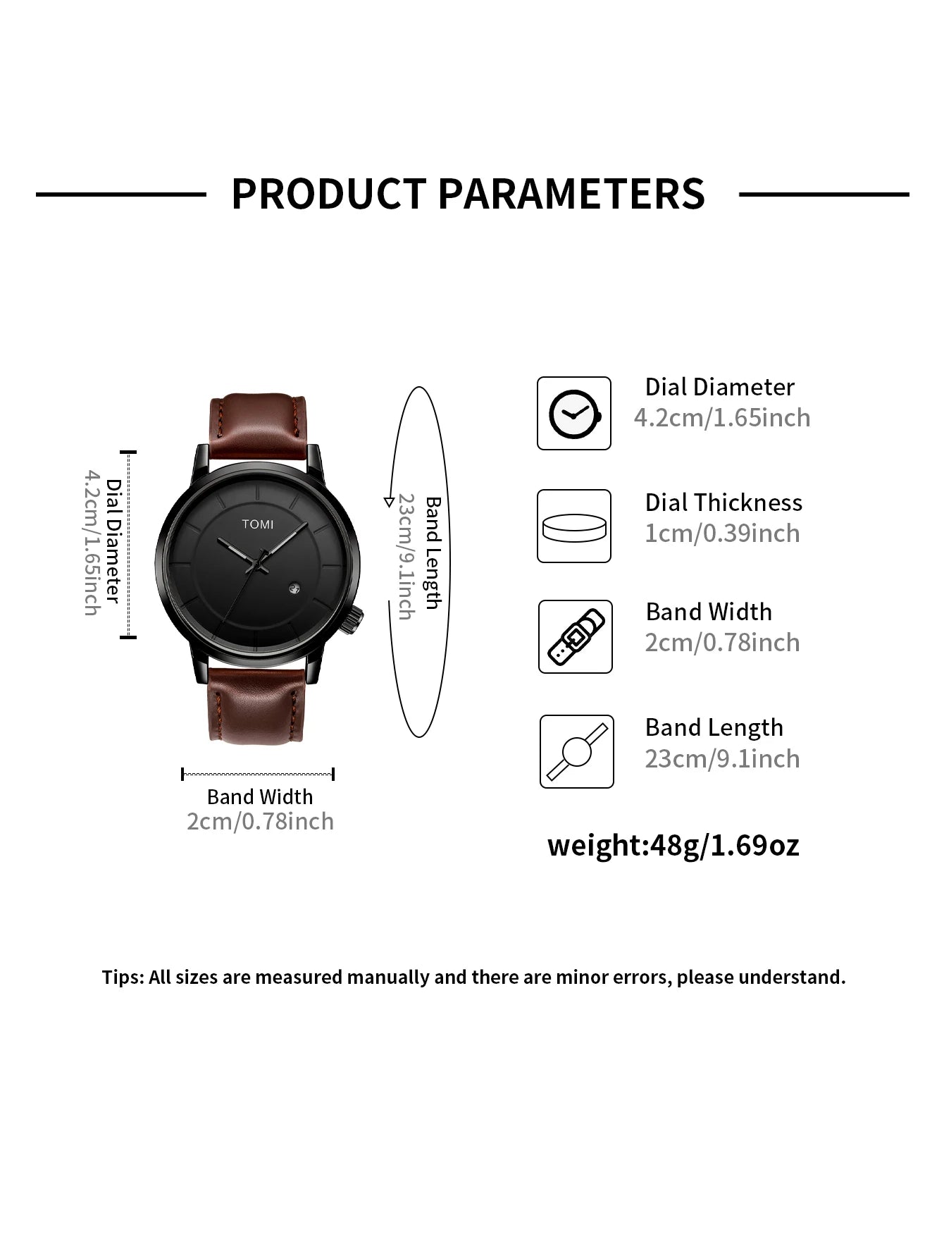 Tomi novo 2 pçs moda casual relógio masculino caixa de presente conjunto luxo redondo grande dial calendário masculino relógio de quartzo óculos caixa de presente