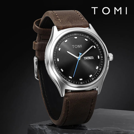 Tomi relógio masculino minimalista negócios casual relógio de quartzo masculino e feminino calendário elegante e versátil relógio de quartzo