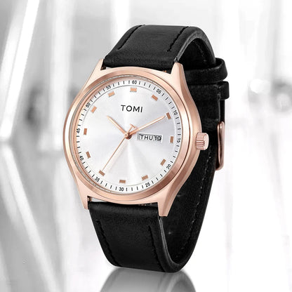 Tomi relógio masculino minimalista negócios casual relógio de quartzo masculino e feminino calendário elegante e versátil relógio de quartzo