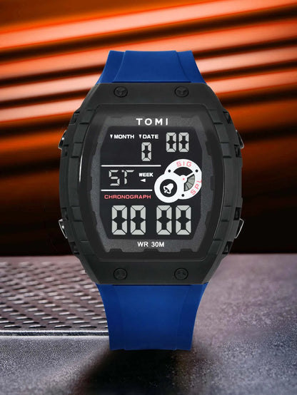 TOMI Esporte Masculino Multi funcional Relógio Esportivo Ao Ar Livre À Prova D 'Água Data Luminosa LED Digital Estudante Relógio Eletrônico