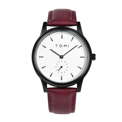 TOMI Fashion Masculino Relógio de quartzo com meio cinto de dois pinos casual e minimalista masculino