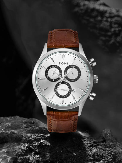 Tomi 4 pçs conjunto de luxo negócios masculino relógio quartzo casual moda versátil relógio abotoaduras masculino gravata clipe relógio festival presente
