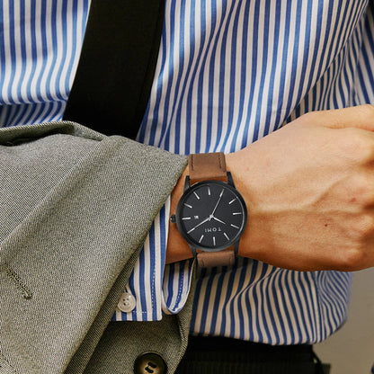 Relógio masculino da moda da marca TOMI luxuoso relógio de quartzo com design de mostrador de disco pequeno