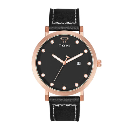 Tomi moda minimalista relógio masculino ao ar livre militar mostrador redondo relógio de quartzo de negócios masculino versátil retro relógio festival presente