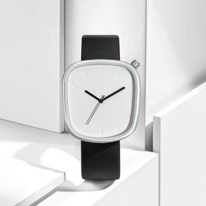 TOMI Relógio Minimalista Masculino Moda Versátil Relógio Quadrado Masculino e Feminino Escala Preto e Branco Relógio de Quartzo Premium
