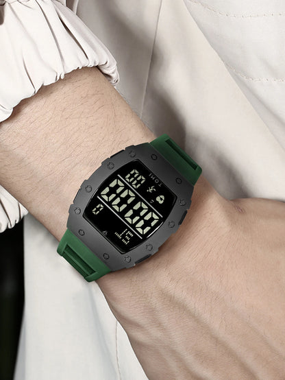 Tomi relógio digital led masculino barril de vinho relógio multifuncional ao ar livre à prova dwaterproof água fitness esportes relógio estudante